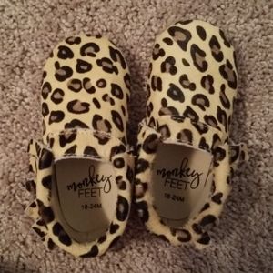 Monkey Feet cheetah moccasin 18-24M